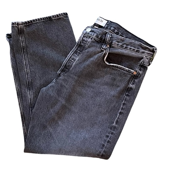 AGOLDE Wyman Mid Rise Straight Leg Vintage Ankle Faded Black Denim Jean Size 32 - Picture 7 of 12